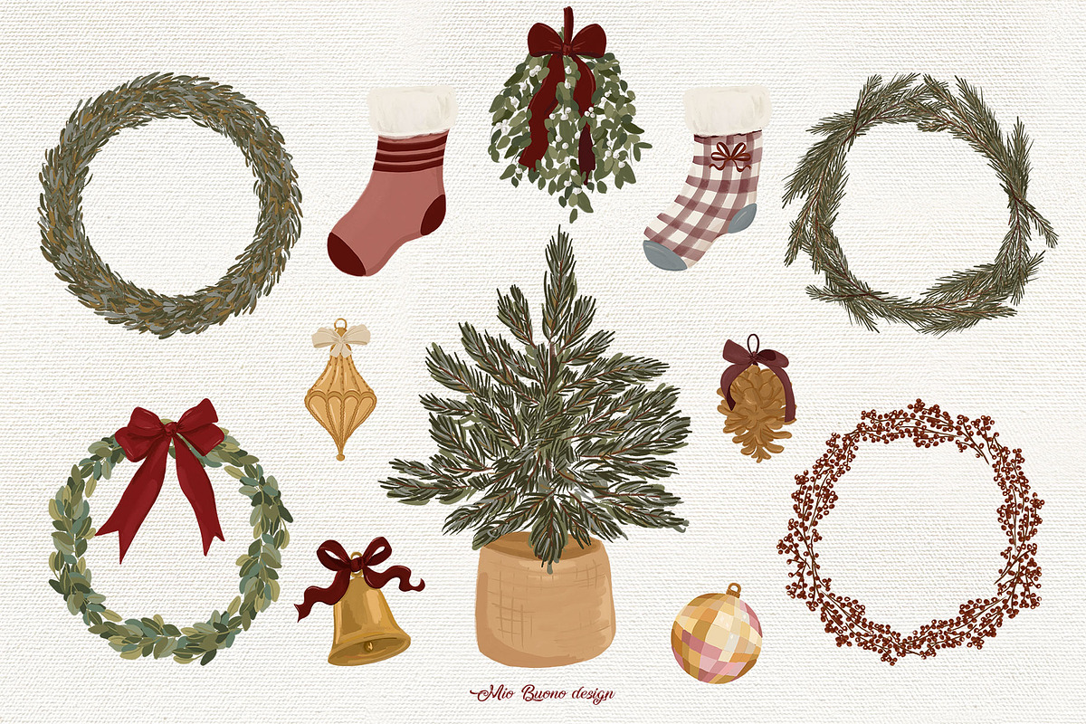 Hand-Painted Christmas Treasures, an Object Graphic by Mio Buono (Photo 8 of 14)