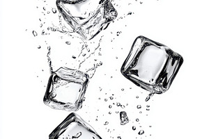 Ice Cubes Splashing Water Crystal Cl, an Abstract Photo by Pixeness Studio