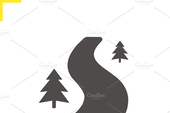 Forest Road Icon. Vector