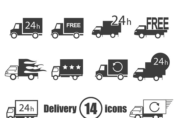 Transport Delivery Set Of 14 Icons