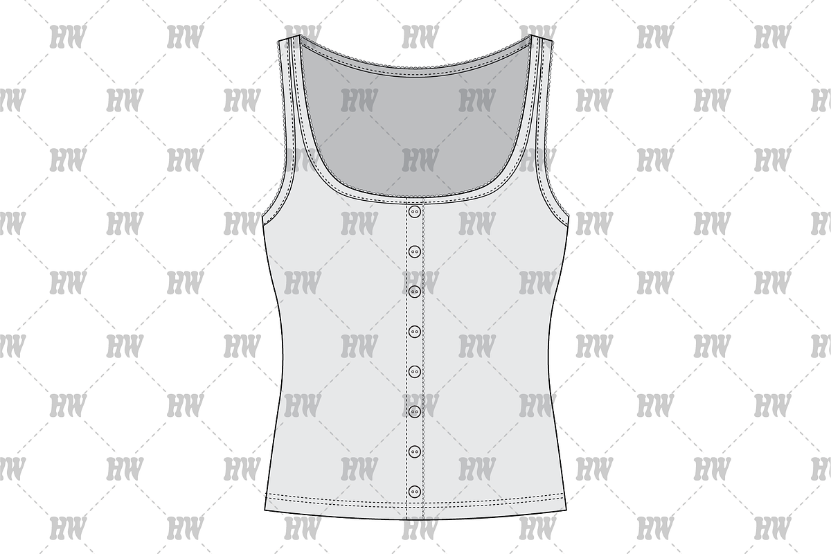 Scalloped Tank Fashion Flat, a Shirt Mockup by haydenwentworth (Photo 2 of 3)