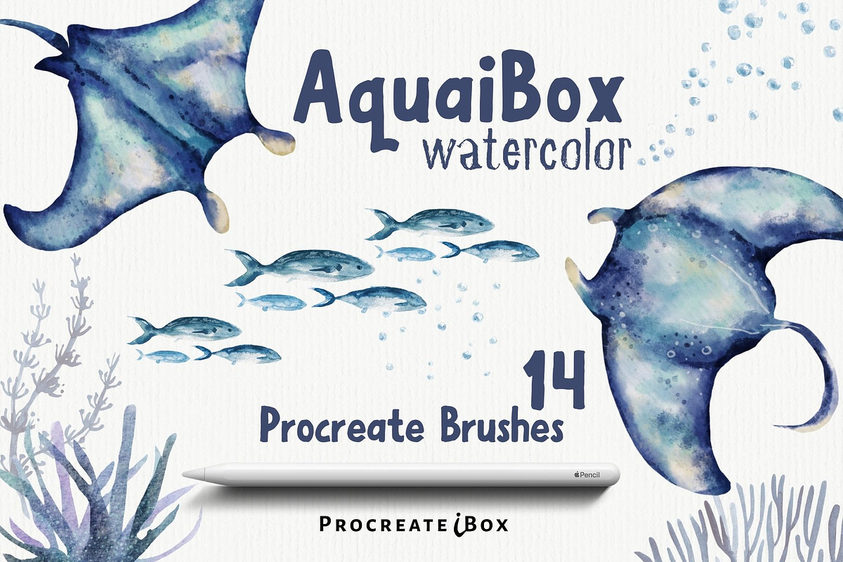 14 Procreate Watercolor Brushes, a Brush Add-On by ProcreateiBox (Photo 1 of 8)