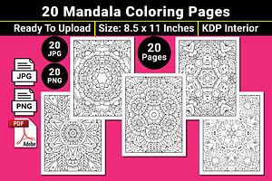 Mandala Coloring Book Pages, a Pattern Graphic by mirajeee
