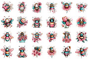 Whimsical Spring Bee Clipart PNG, an Illustration by designcity5 (Thumbnail 2 of 5)
