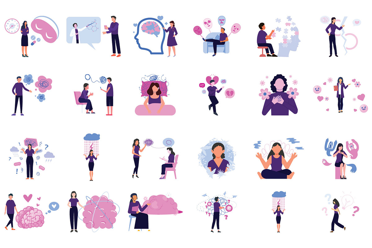 Mental Health Digital Illustrations, an Illustration by Vector Portal (Photo 5 of 6)