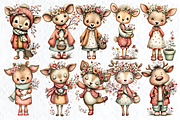 Whimsical Spring Deer Clipart, a Seasonal Illustration by HueNestify (Thumbnail 3 of 3)