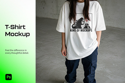 Oversized Women's T-shirt Mockup, a Shirt Mockup by Designer Dude