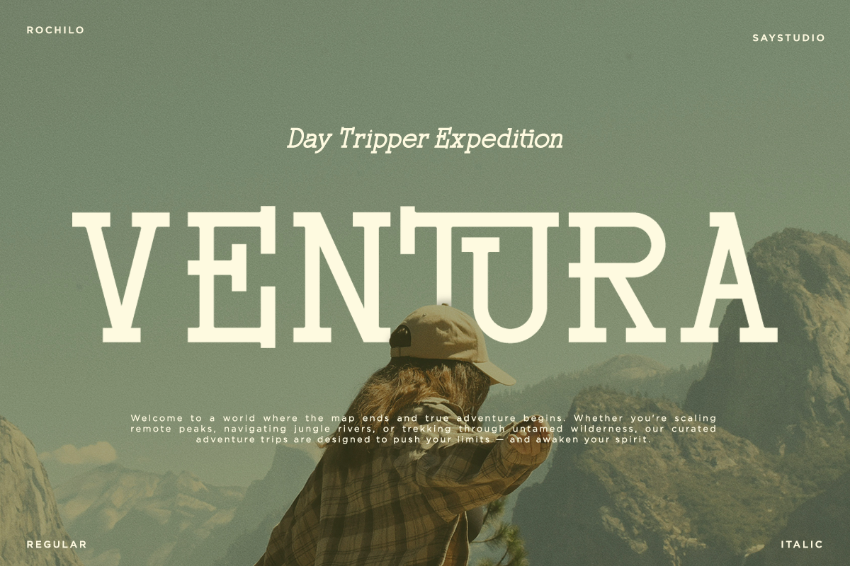 Rochilo - Stylish Slab Ligatures, a Slab Serif Font by Say Studio (Photo 4 of 7)
