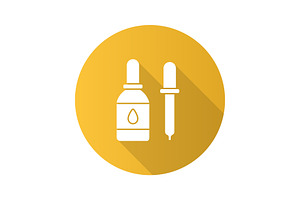 Eye Drops And Dropper Flat Design Long Shadow Glyph Icon