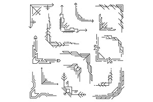 Set of line geometric corners., a Decorative Illustration by incomible