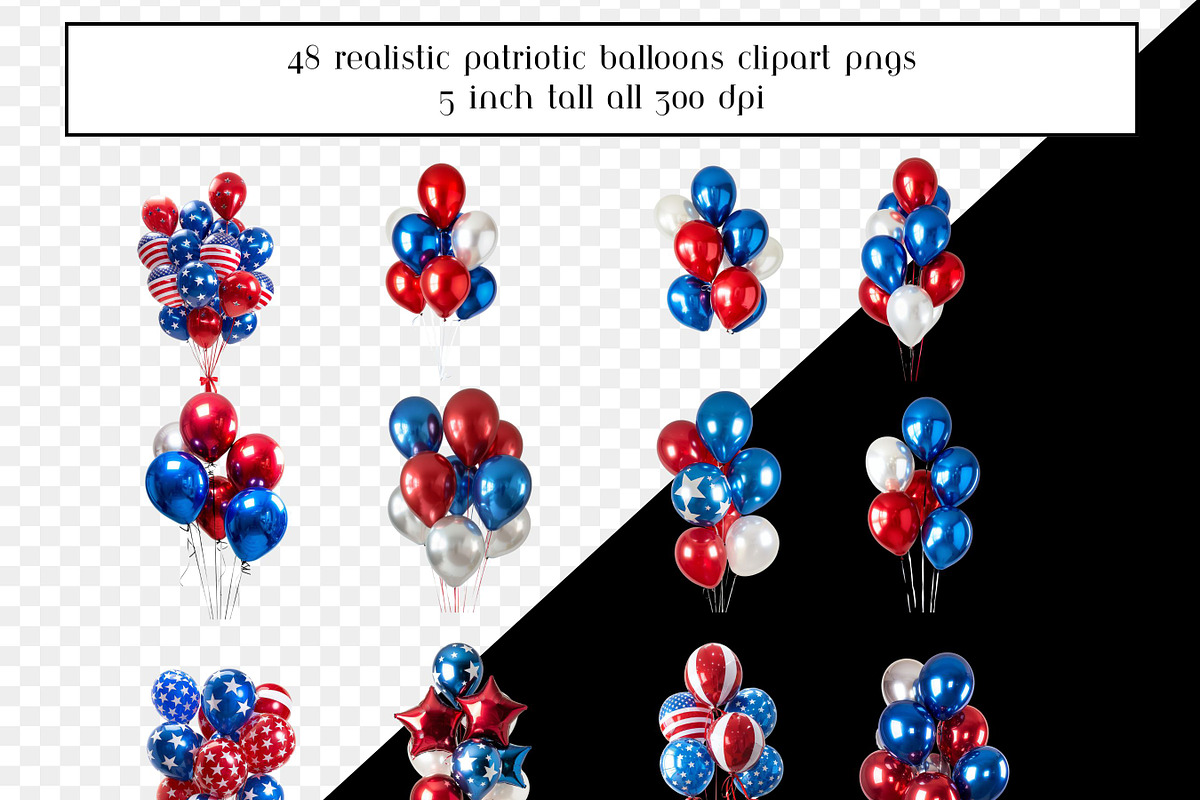 Realistic Patriotic Balloons, an Object Graphic by AllTheKewtClipart (Photo 6 of 10)