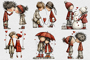 Romantic Valentine Couple Clipart, an Illustration by DreamCafeArt (Thumbnail 2 of 6)