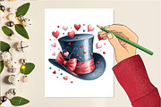 Valentine Day Hat Clipart, an Illustration by DreamCafeArt (Thumbnail 4 of 6)