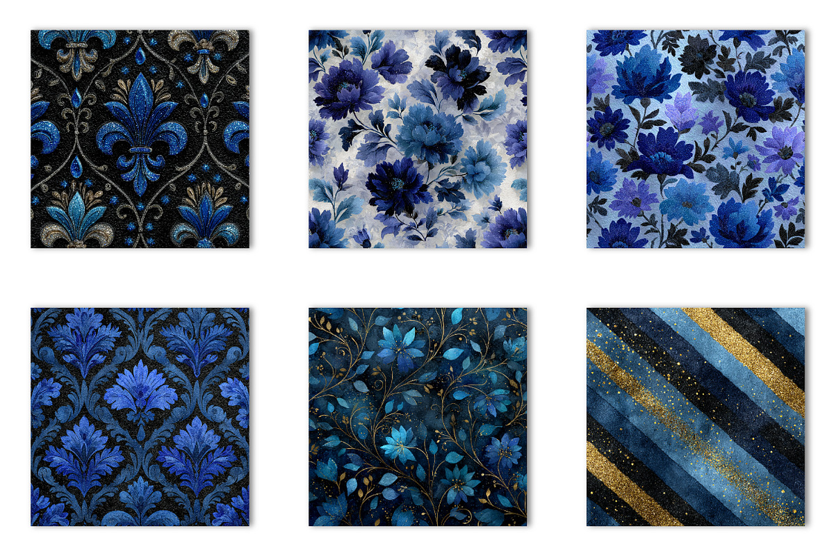 Blue and Black Glitter Backgrounds, an Illustration by CreationArt (Photo 2 of 5)