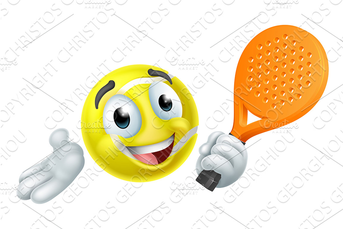 Padel Paddle Ball Tennis Cartoon, a Sport Illustration by Christos Georghiou