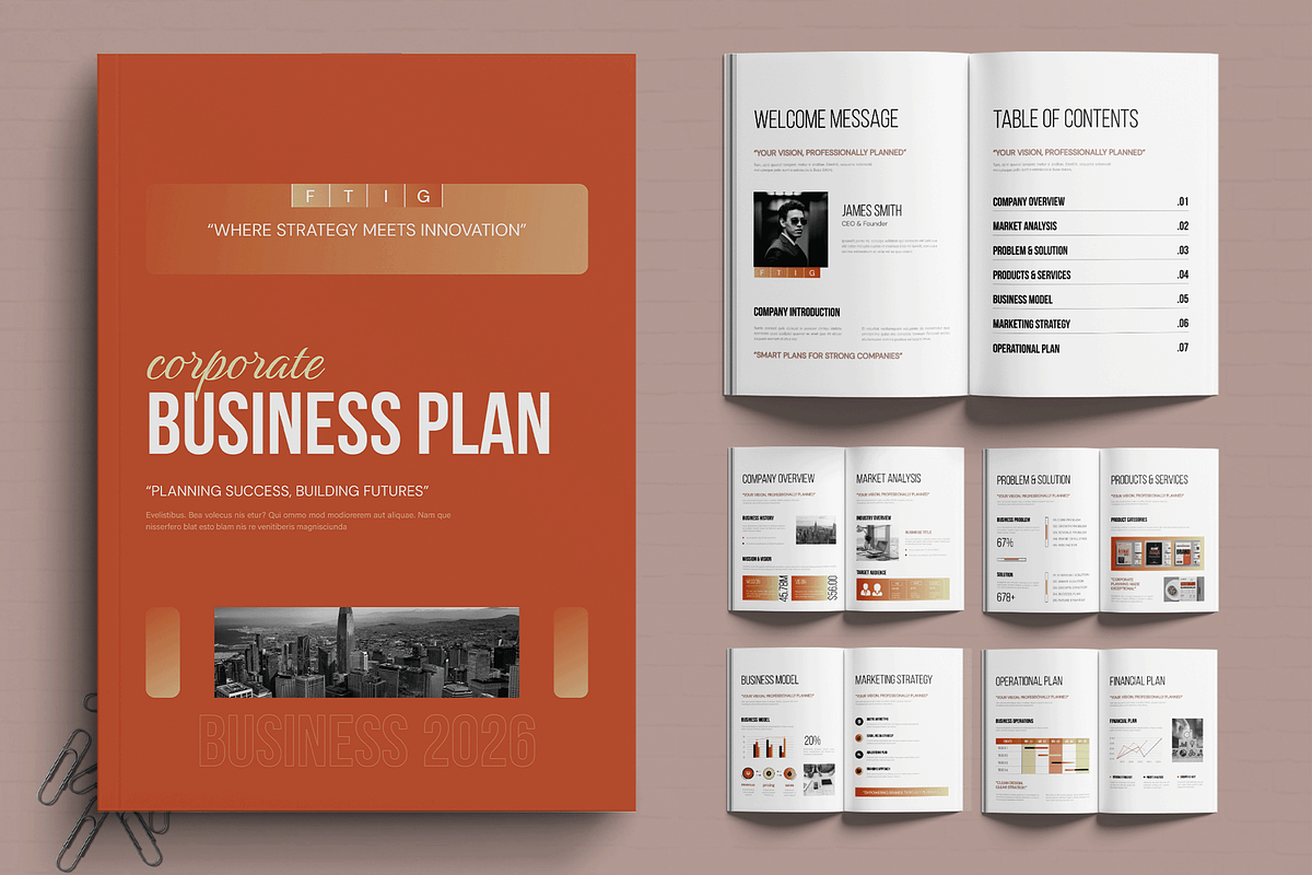 Corporate Business Plan Template, a Brochure Template by MightyDesign (Photo 1 of 6)
