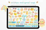 Kawaii Beach Goodnotes Stickers, an Illustration by mimimeow (Thumbnail 2 of 3)