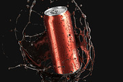Red 550ml Can With Splash 3D Model, an Object 3D Model by rebrandy (Thumbnail 2 of 7)