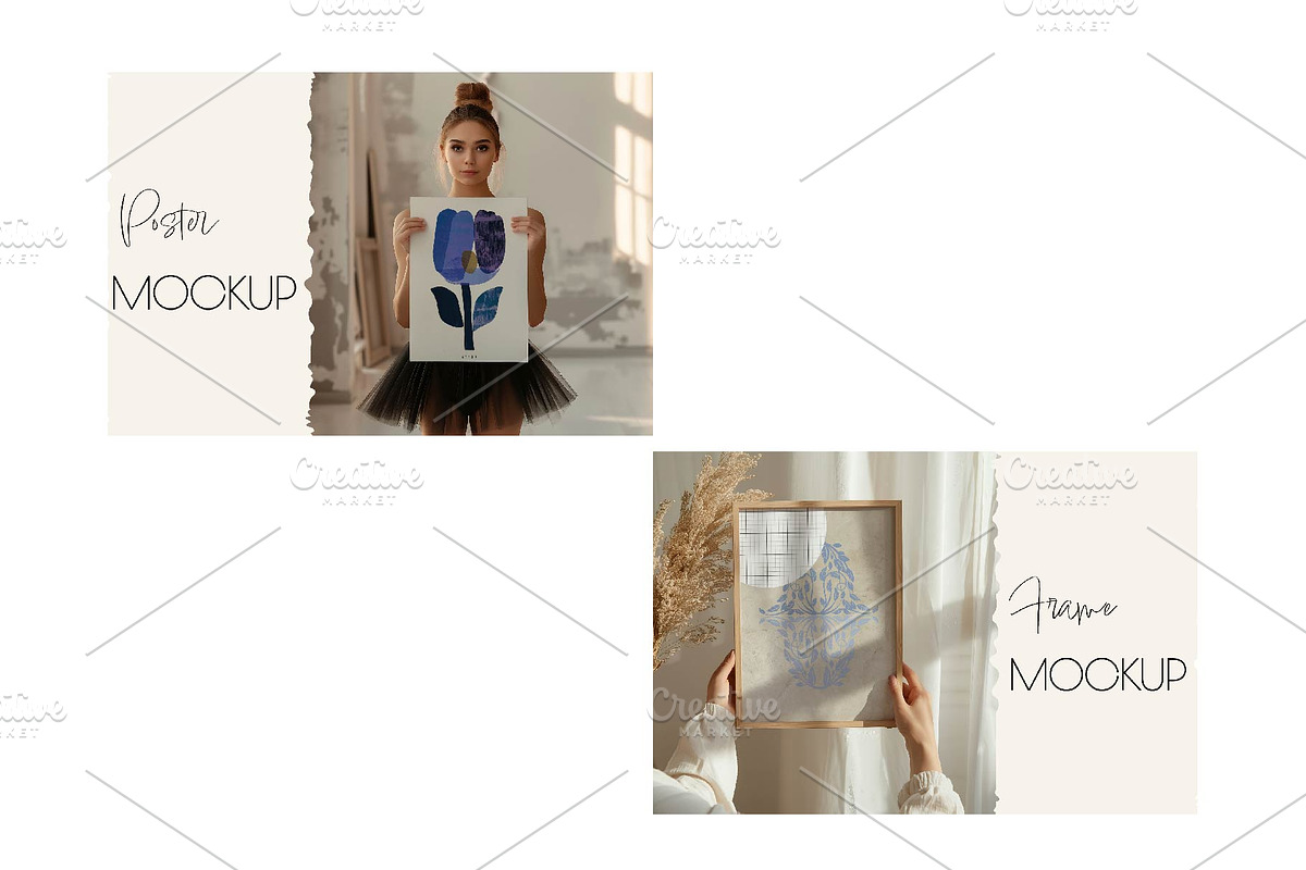 BUNDLE Frame Mockups with Person, a Household Mockup by MOAROShop (Photo 8 of 8)