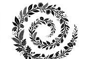 50 Elegant Floral Leaf Spiral Frame, a Decorative Illustration by Amazin_art (Thumbnail 6 of 39)