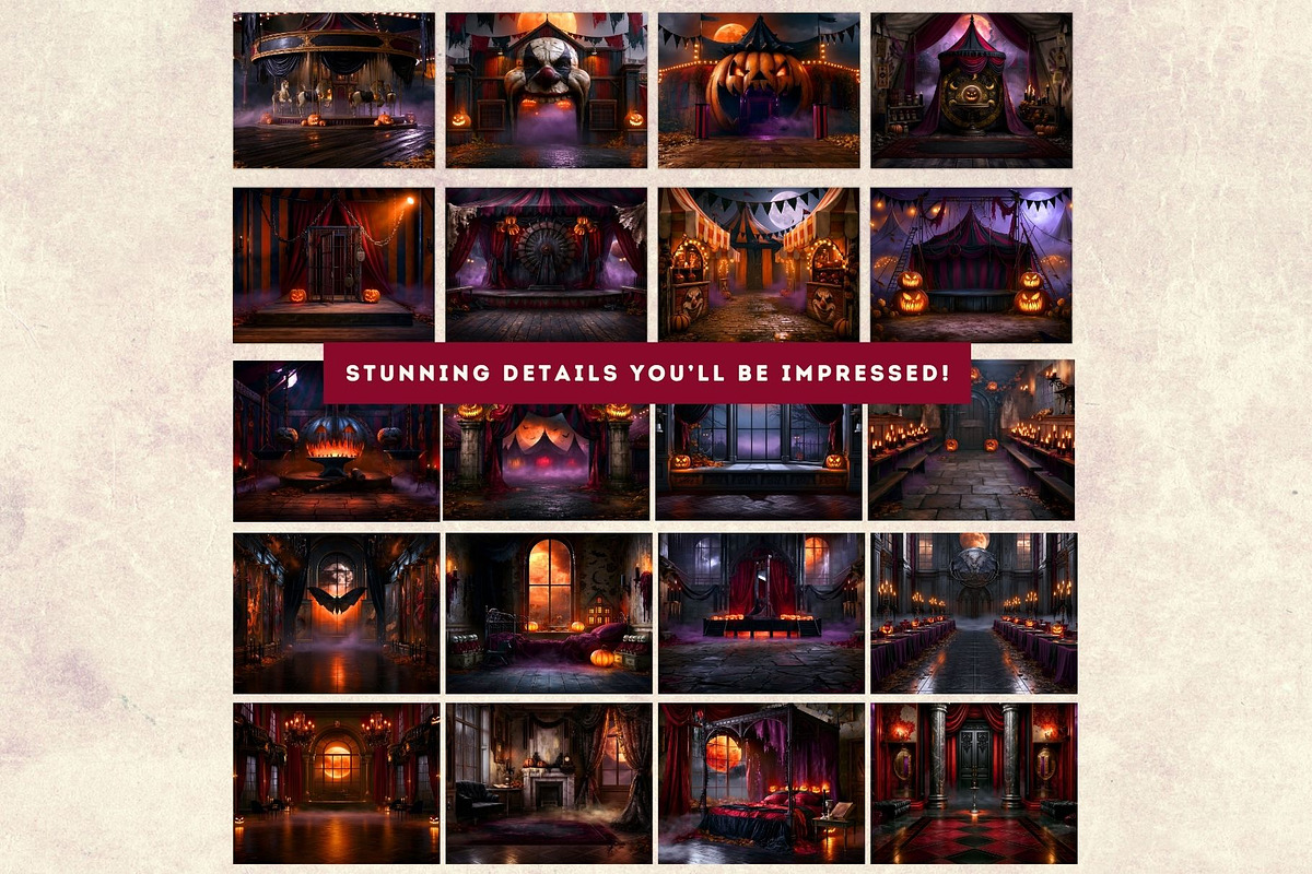 Hallowmere Halloween Backgrounds, a Seasonal Illustration by ThatsDesignArt (Photo 13 of 16)