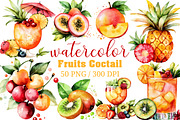 Watercolor Fruits Cocktail Summer, an Illustration by Craft Nest (Thumbnail 1 of 12)