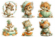 Whimsical Summer Cats Clipart, an Illustration by Daily.Designs (Thumbnail 4 of 8)