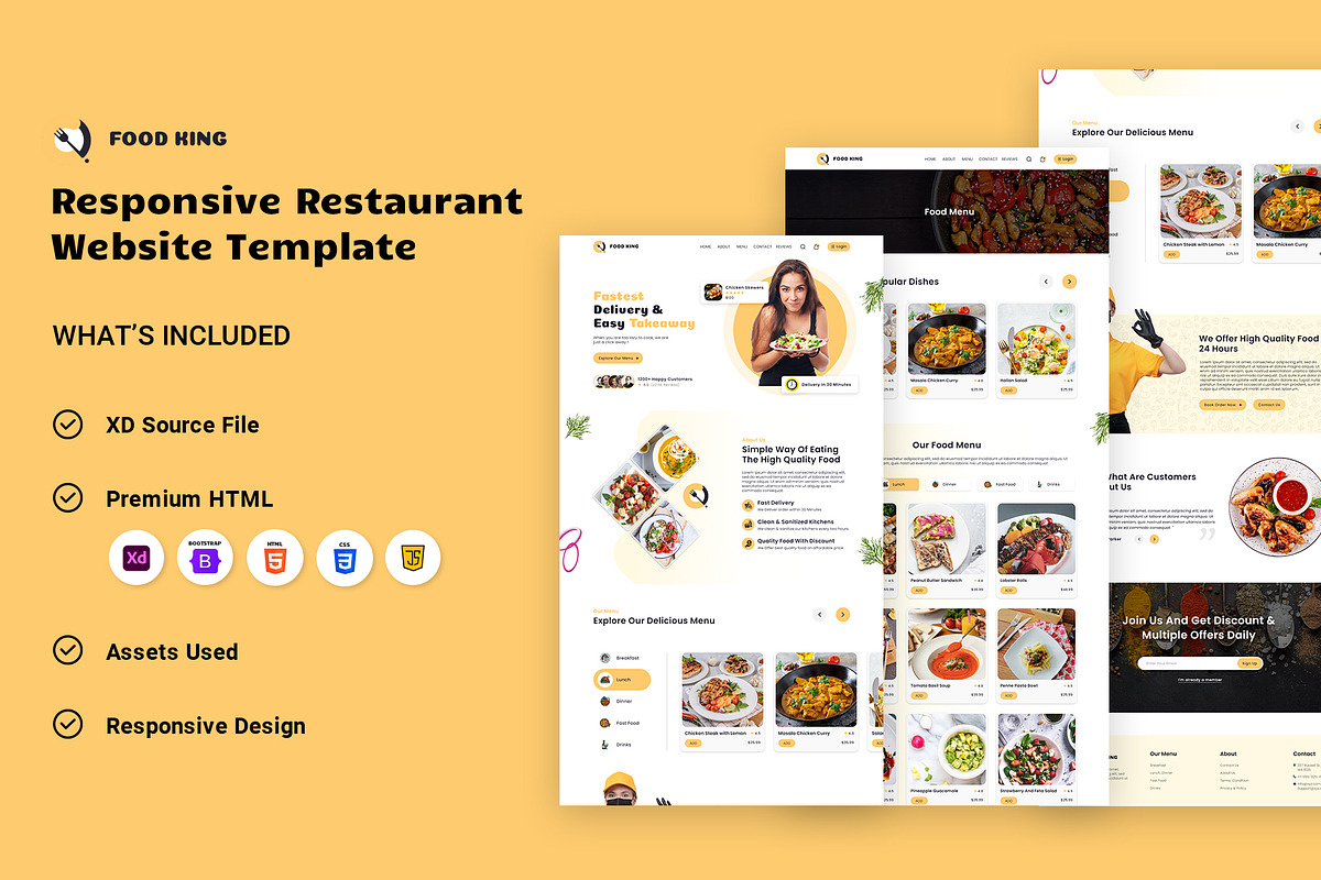 Restaurant website template HTML, a HTML Template by App Innovation (Photo 1 of 6)