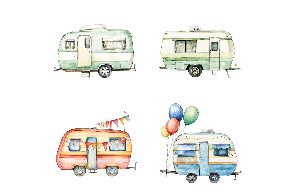 Happy Campers Clipart, an Illustration by Design Market (Photo 3 of 4)