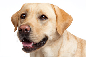 A blond labrador retriever dog with, an Animal Photo by ZinetroN