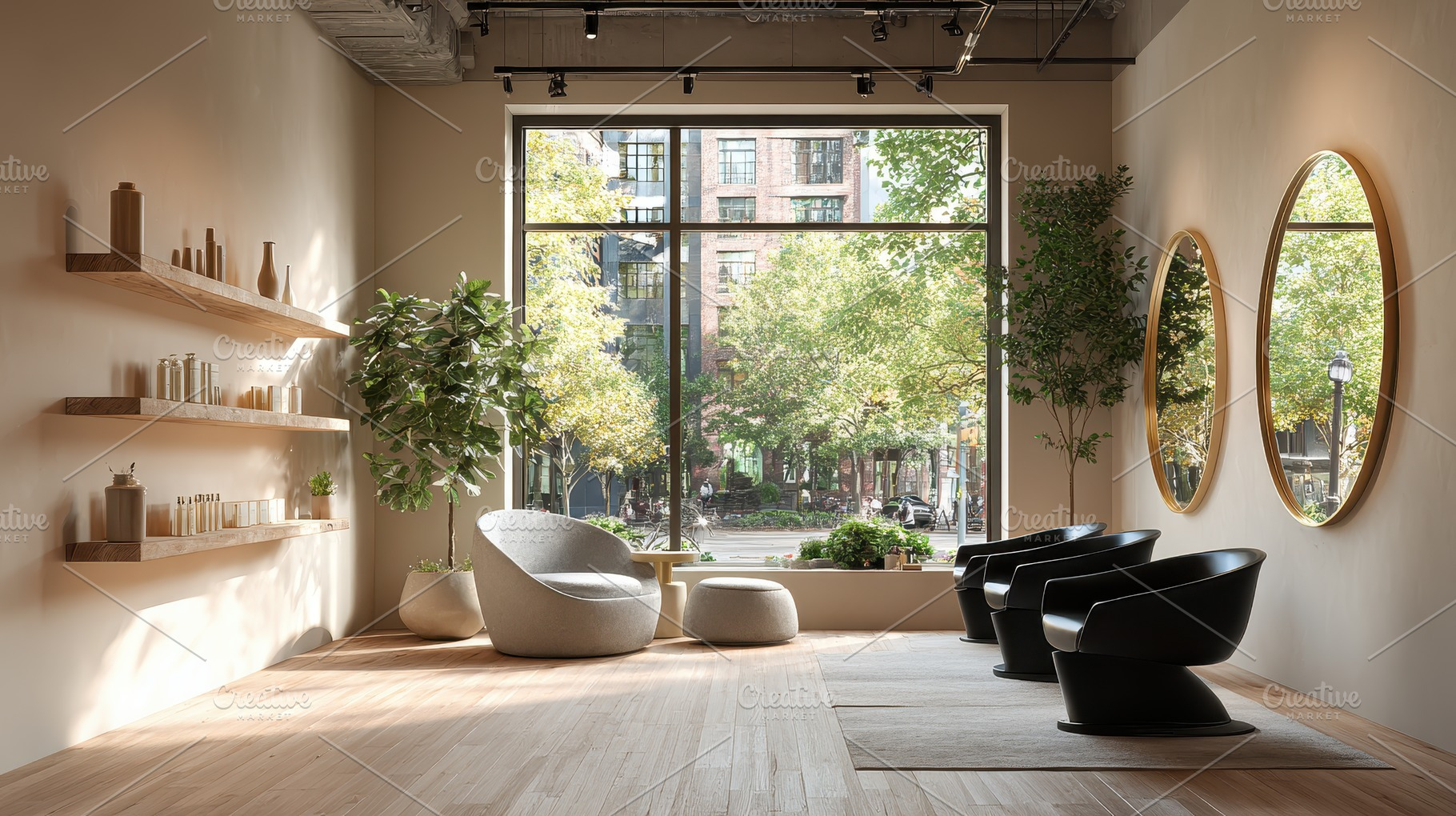 Modern hair salon interior design su, a Photo by Pixeness Studio
