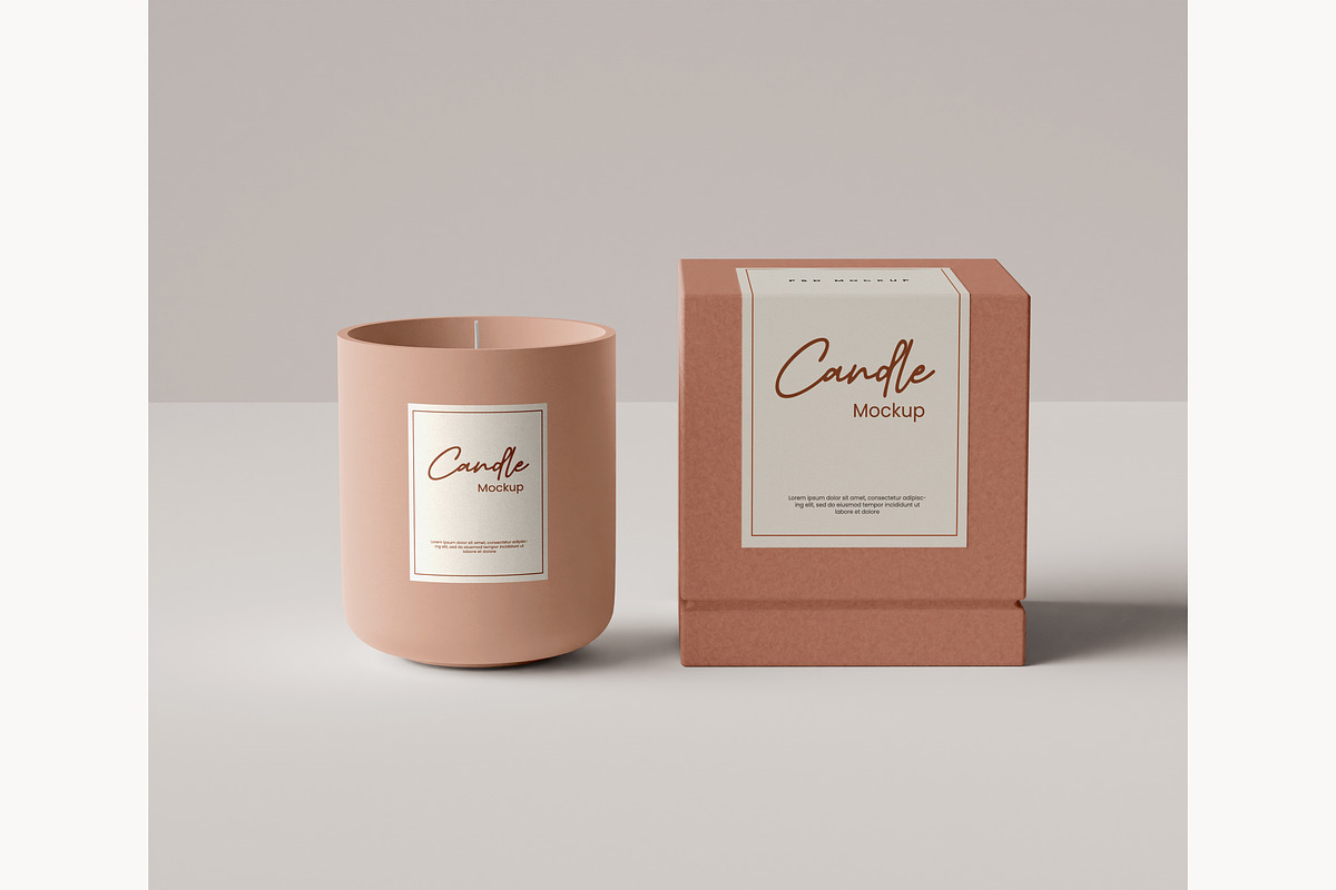 Amber Glass Candle Mockup, a Product Mockup by mockupocka (Photo 3 of 15)