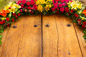 Floral Arrangement On Wood, a Background Photo by THP Creative