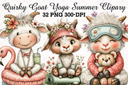 Quirky Goat Yoga Summer Sublimation, an Illustration by RobertsArt (Thumbnail 1 of 5)