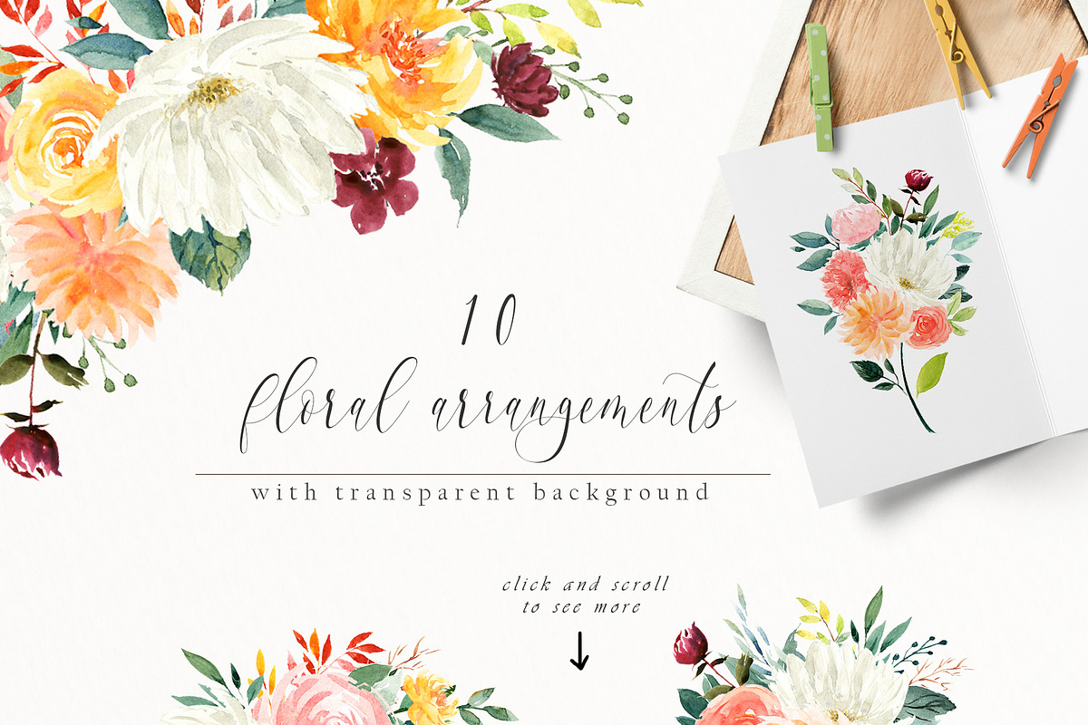Watercolor Floral Set - Blossom, an Illustration by Pixavics (Photo 3 of 11)
