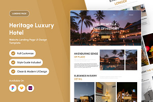 Cusion Heritage Luxury Hotel Landing, a Landing Page Template by trabaskriya