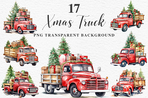 Christmas Truck Santa Winter Clipart