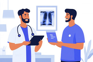 A doctor using a tablet, a Photo by Pavel_design
