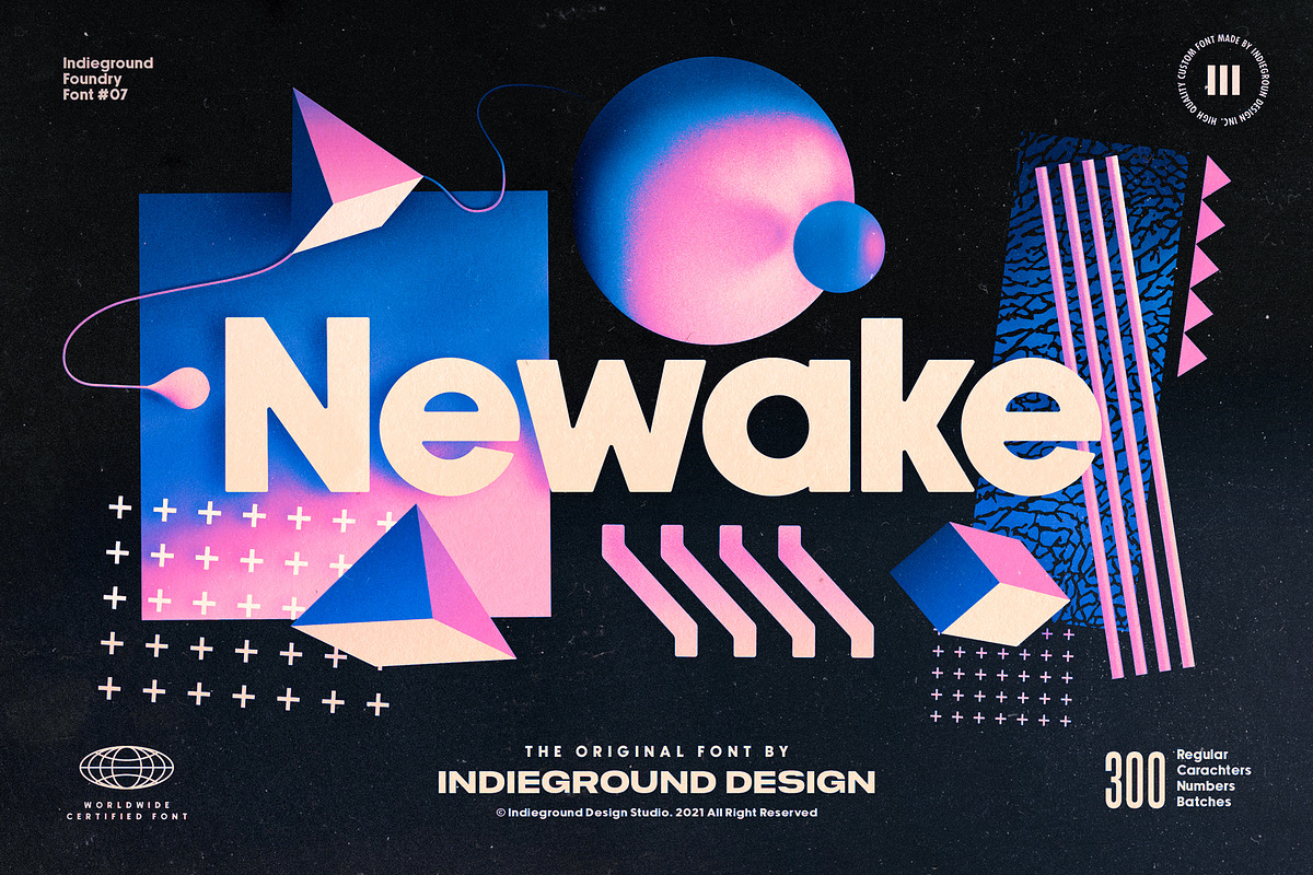 Newake Font, a Sans Serif Font by Indieground Design Inc. (Photo 1 of 8)