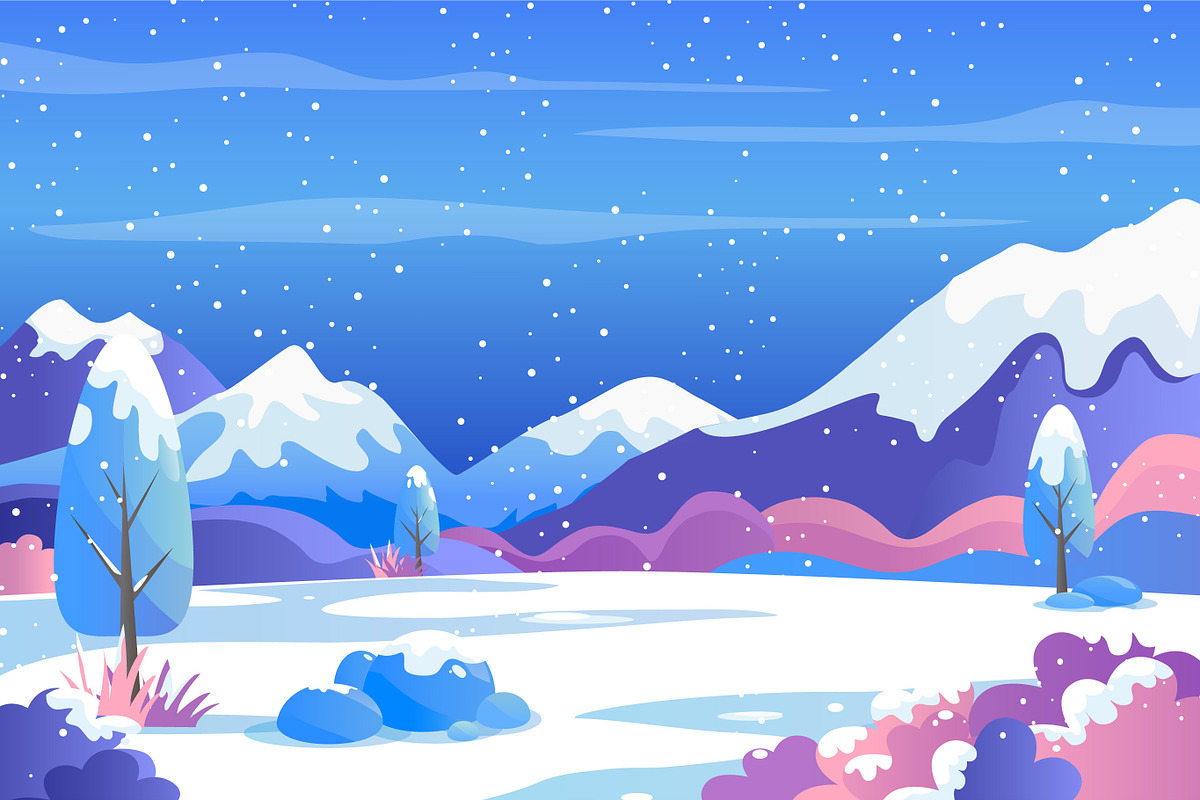 Snowy Mountains View, an Object Illustration by Aghadhia