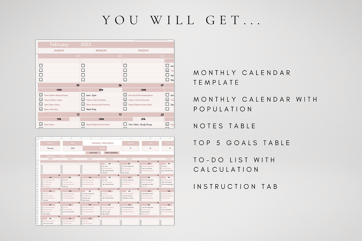 Editable Excel Monthly Task List, a Templates & Theme by BRANDcontent (Photo 5 of 8)