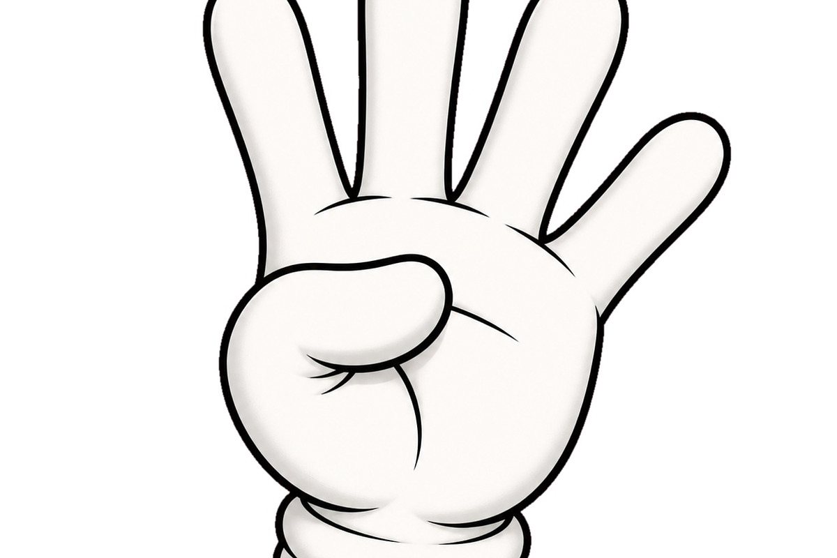 Cartoon glove hand showing number, an Object Illustration by ZinetroN (Photo 2 of 3)