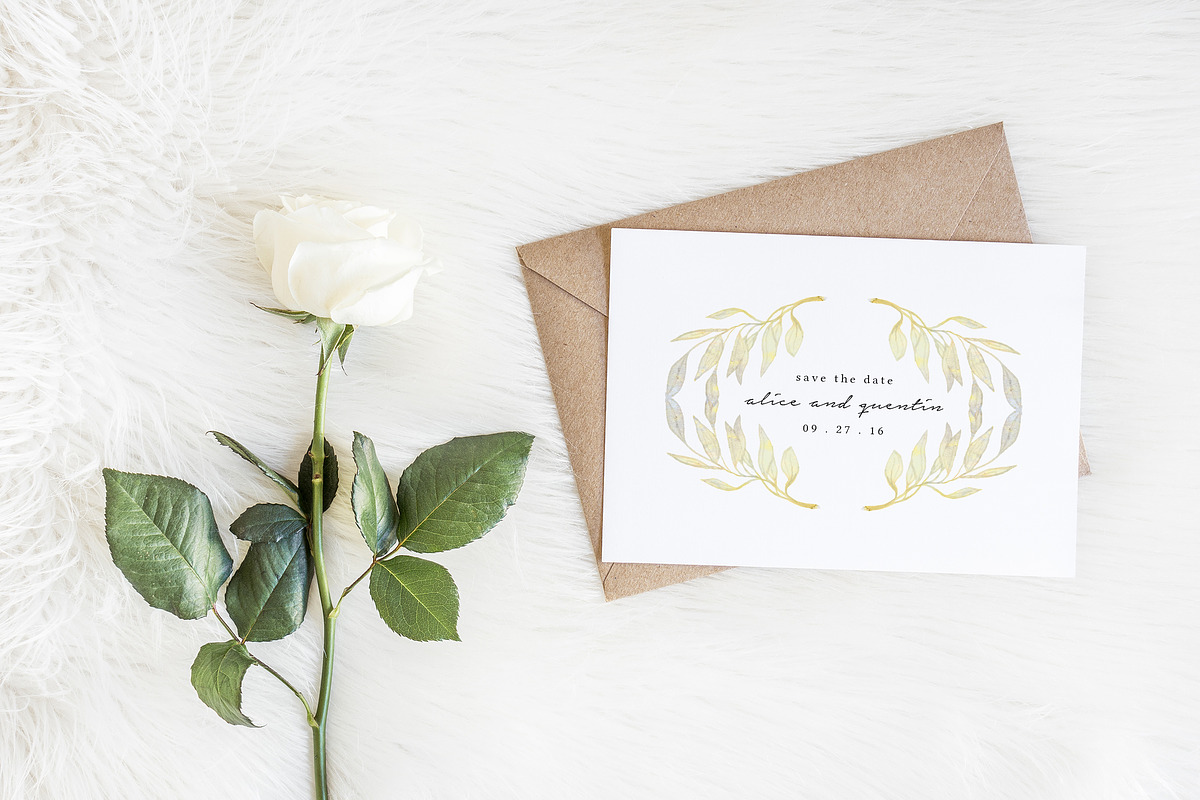 Watercolor Branch Wedding Suite, an Invitation Template by Knotted Design (Photo 5 of 5)