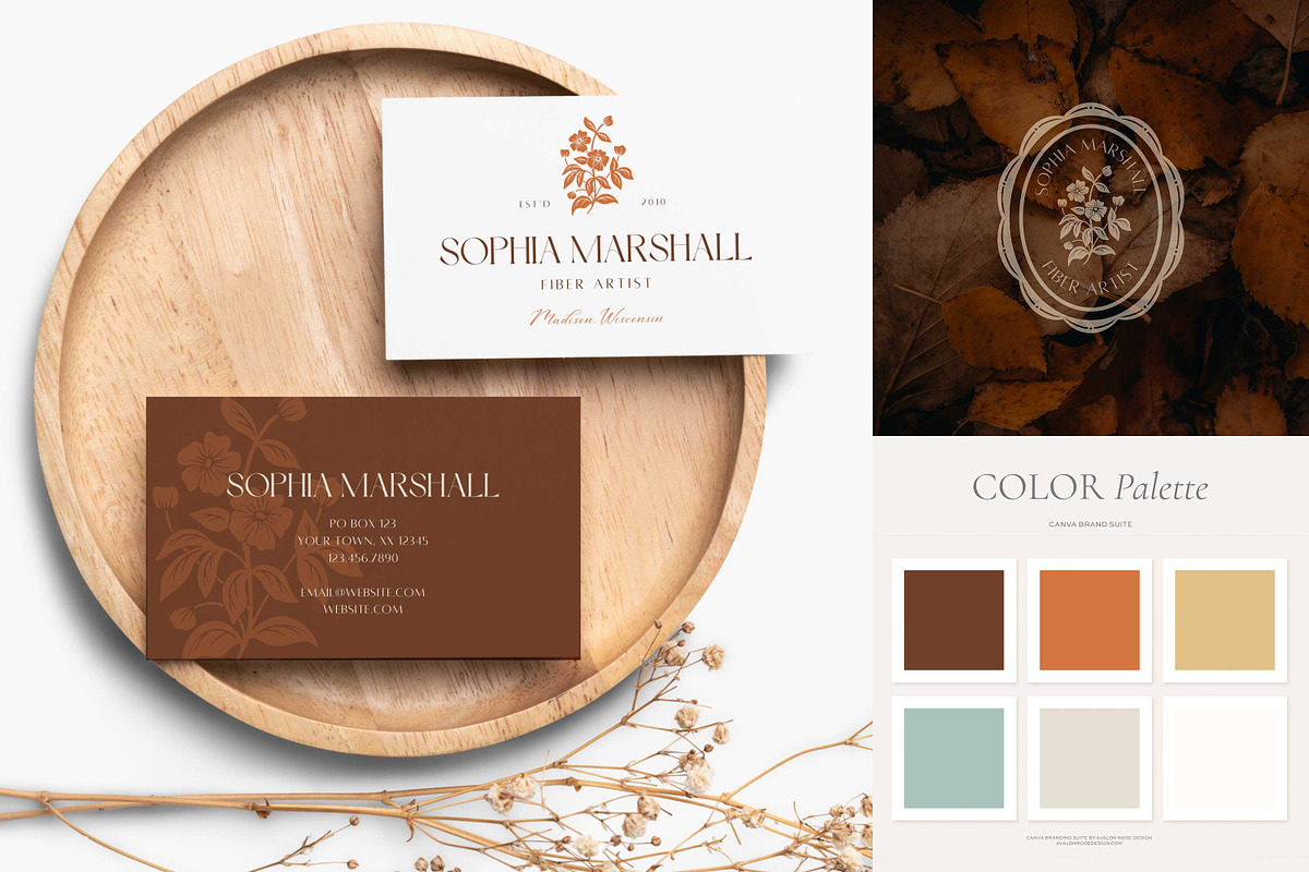 Floral Cameo Logo + Brand Kit Canva preview 6