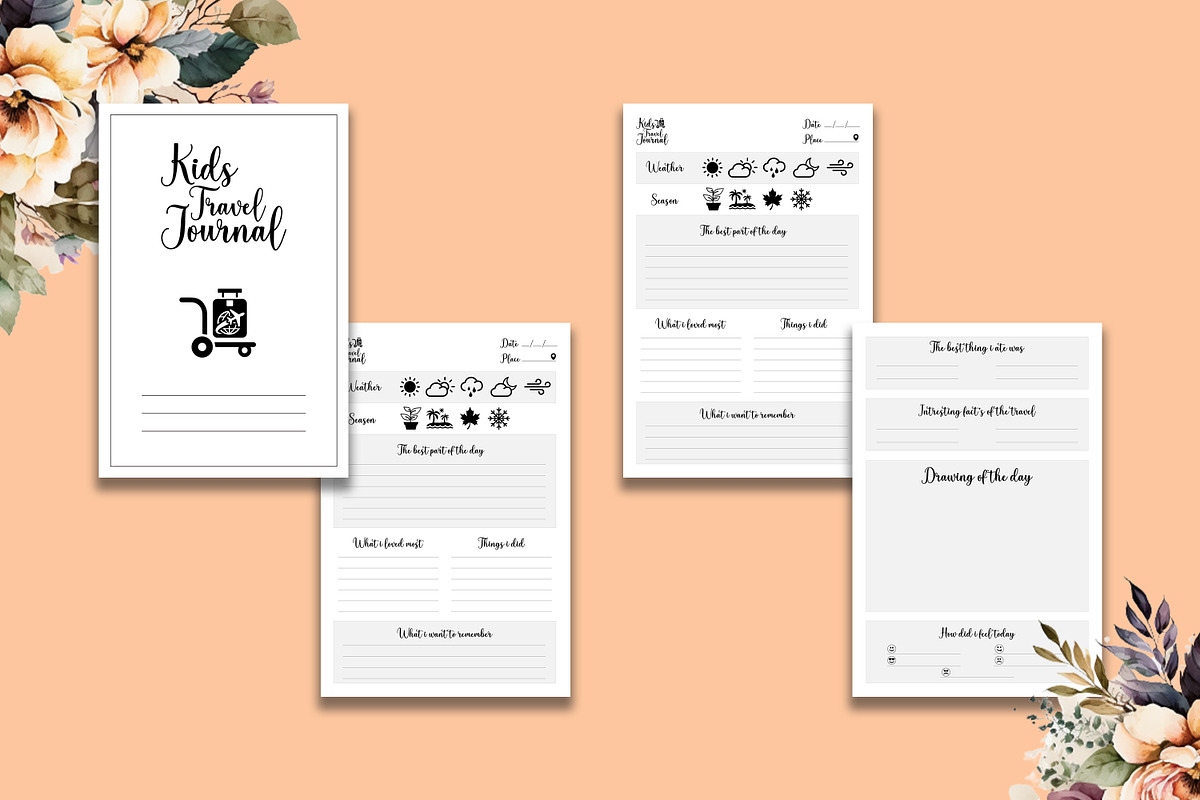 Kids Travel Journal Kdp Interior, a Stationery Template by Hurairagraphics (Photo 2 of 3)