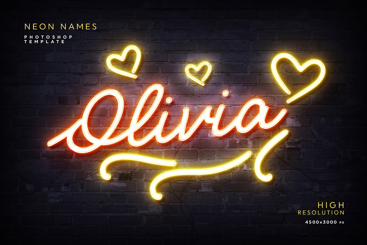 Neon Names Photoshop Templates, a Layer Style Add-On by Andrew Skoch Design (Photo 4 of 7)
