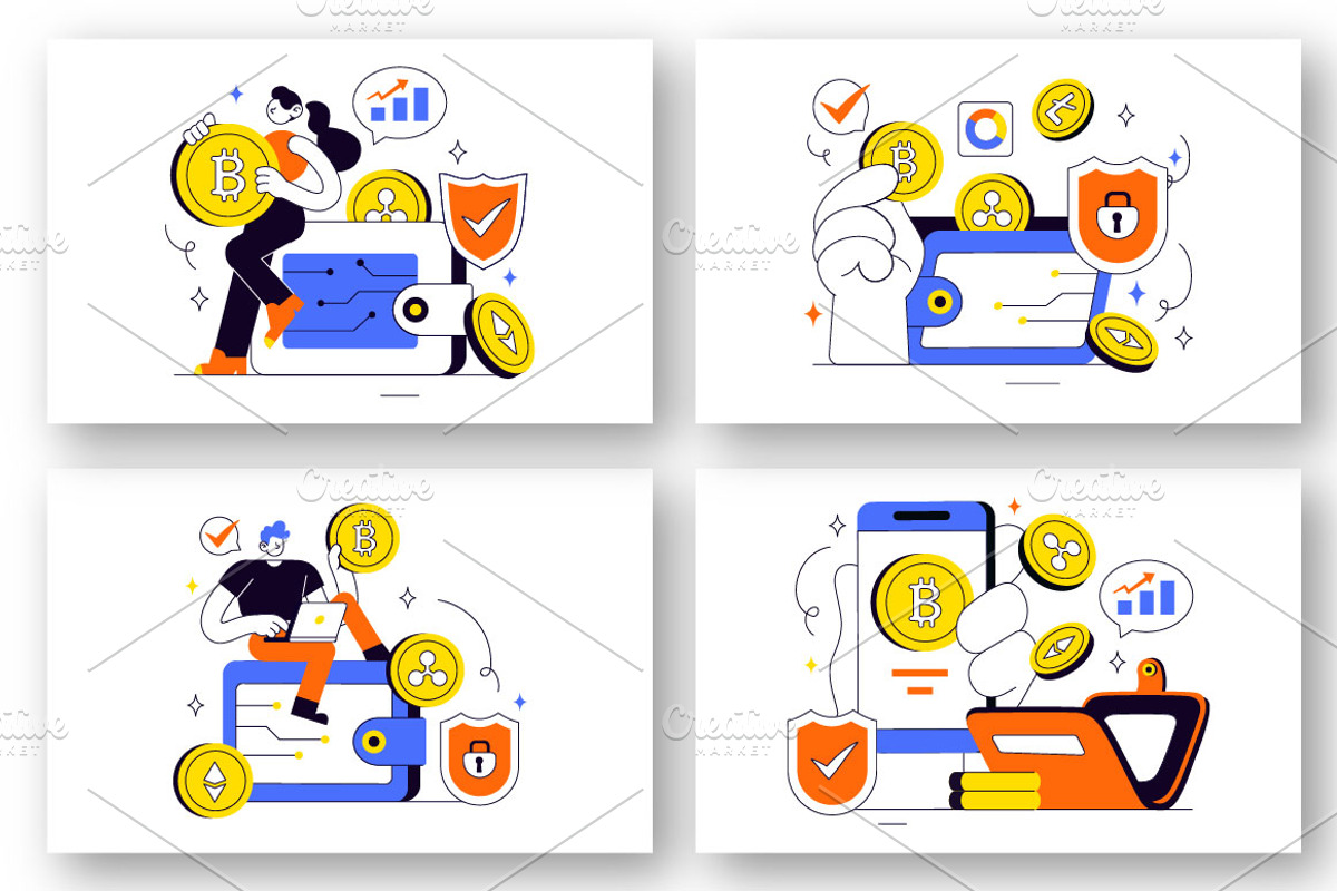 10 Crypto Wallet Illustration, a Finance Illustration by denayunebgt (Photo 3 of 4)