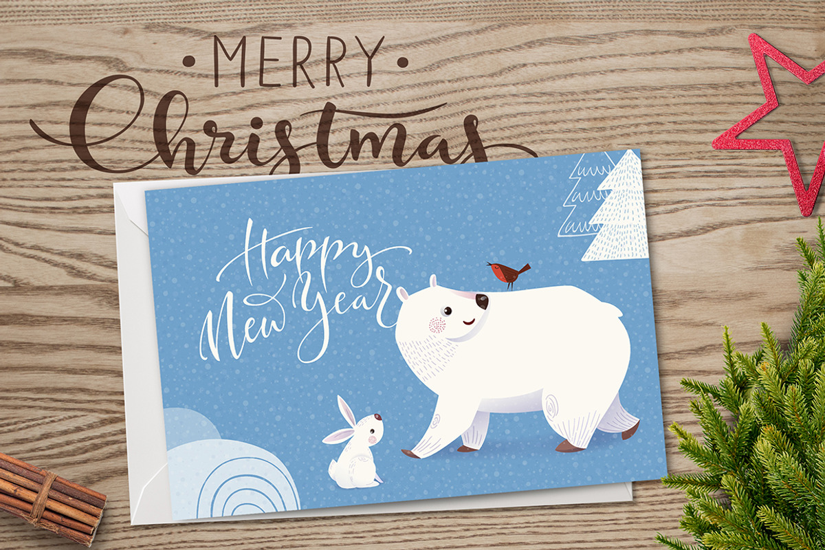 Christmas card designs, a Background Graphic by Giraffarte (Photo 1 of 9)