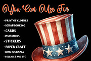 Watercolor Retro 4th of July Clipart, an Illustration by CreationArt (Thumbnail 7 of 9)