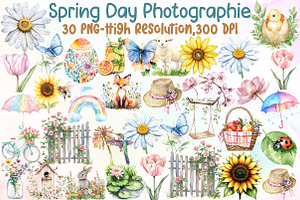 Spring Day Photographie Clipart, an Illustration by Sublimation Artist